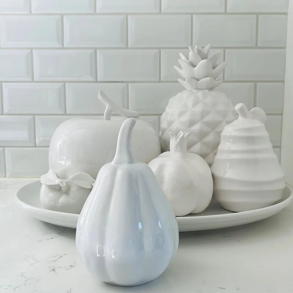 Crate&Barrel Small White Ceramic Gourd